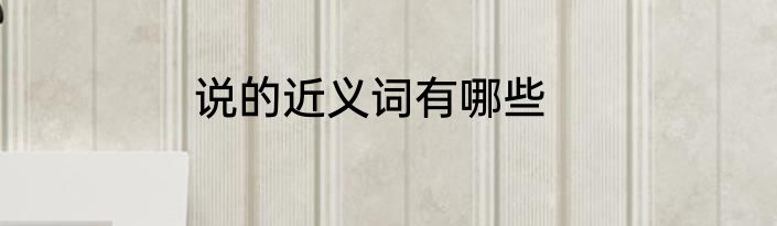 说的近义词有哪些