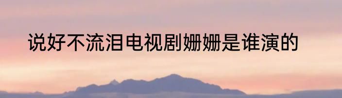 说好不流泪电视剧姗姗是谁演的