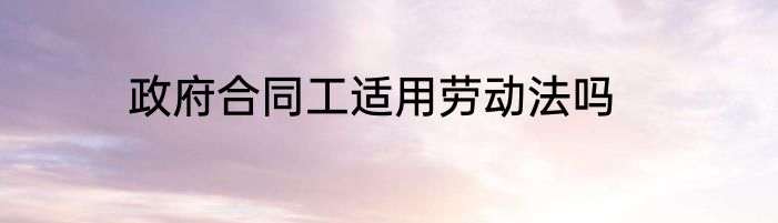 政府合同工适用劳动法吗