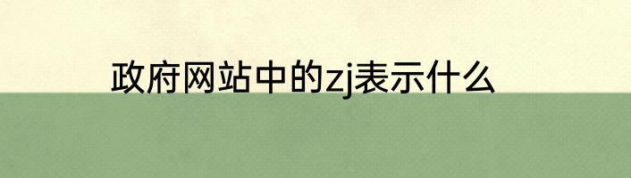 政府网站中的zj表示什么