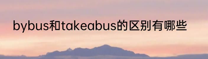 bybus和takeabus的区别有哪些