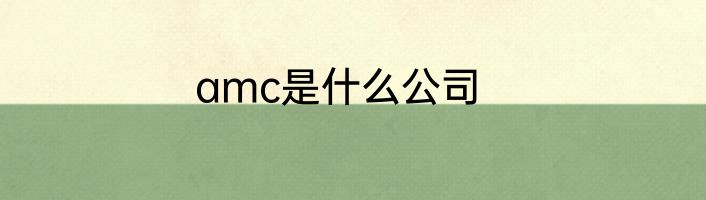 amc是什么公司