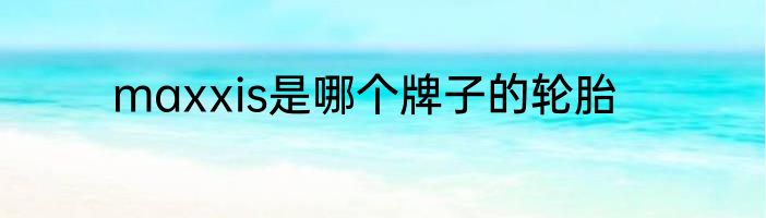 maxxis是哪个牌子的轮胎
