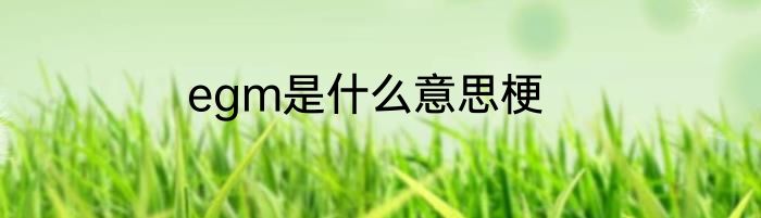 egm是什么意思梗