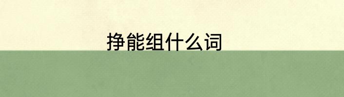 挣能组什么词