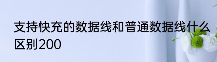 支持快充的数据线和普通数据线什么区别200