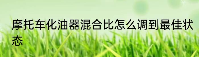 摩托车化油器混合比怎么调到最佳状态