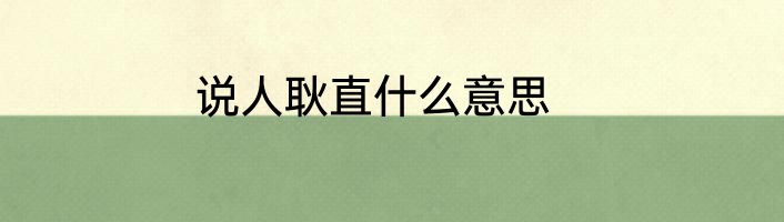 说人耿直什么意思