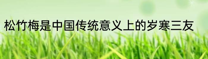松竹梅是中国传统意义上的岁寒三友