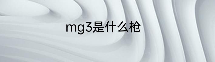mg3是什么枪