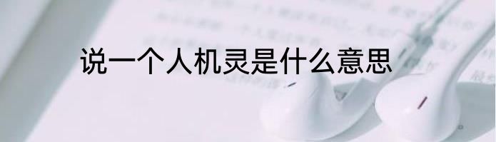说一个人机灵是什么意思