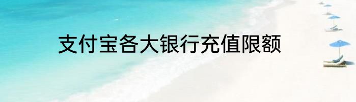 支付宝各大银行充值限额