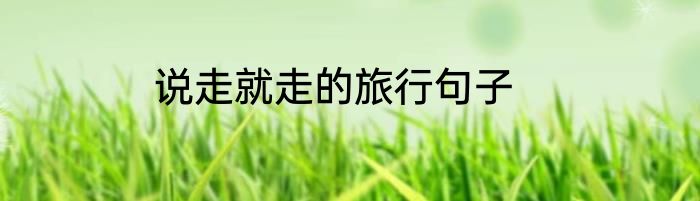 说走就走的旅行句子