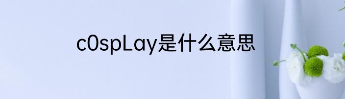 c0spLay是什么意思