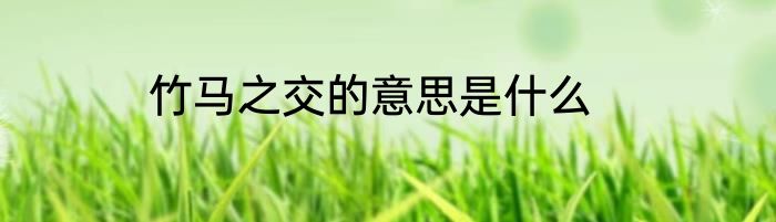 竹马之交的意思是什么