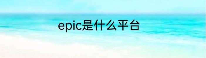 epic是什么平台