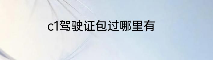 c1驾驶证包过哪里有