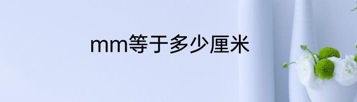 mm等于多少厘米