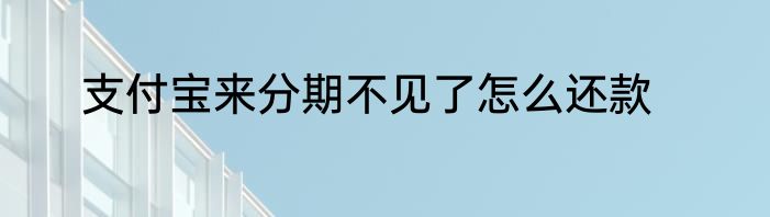 支付宝来分期不见了怎么还款