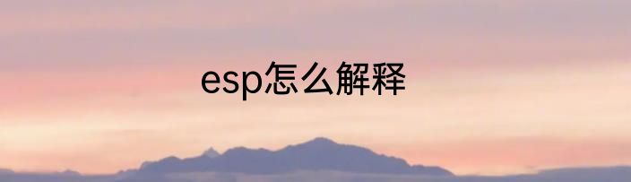 esp怎么解释
