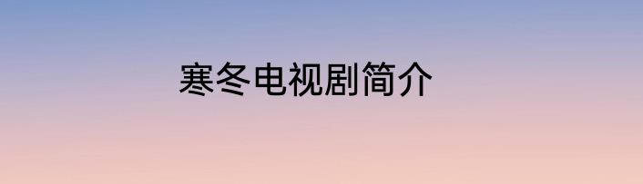 寒冬电视剧简介
