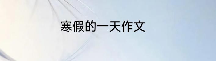 寒假的一天作文