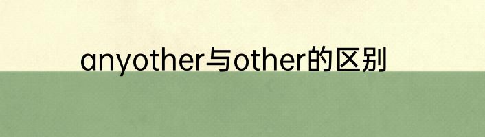 anyother与other的区别