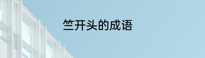 竺开头的成语