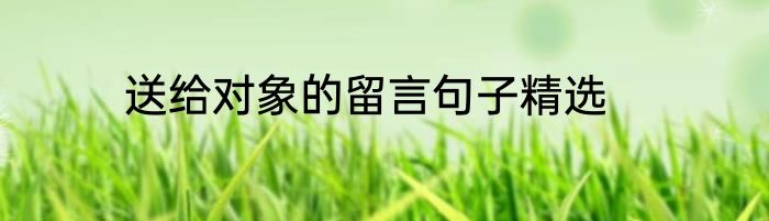 送给对象的留言句子精选