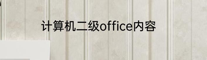 计算机二级office内容