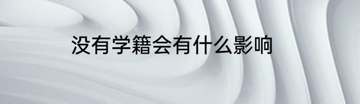没有学籍会有什么影响