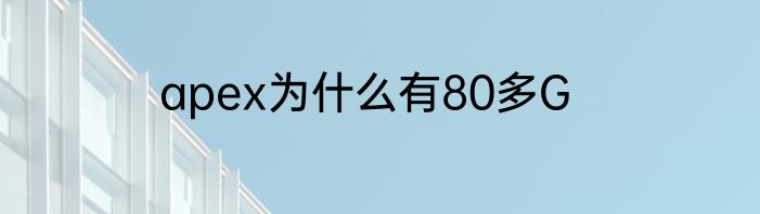 apex为什么有80多G