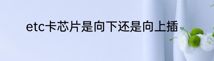 etc卡芯片是向下还是向上插