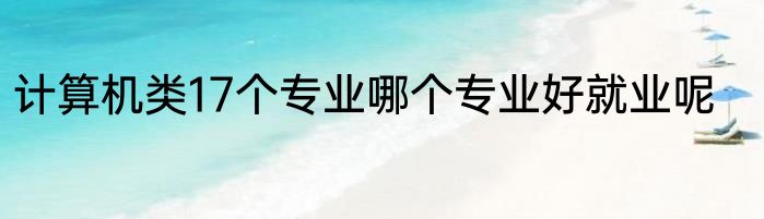 计算机类17个专业哪个专业好就业呢