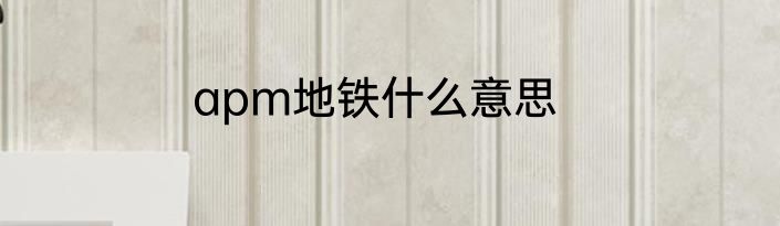 apm地铁什么意思