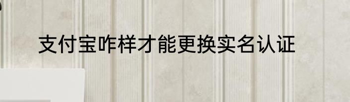 支付宝咋样才能更换实名认证