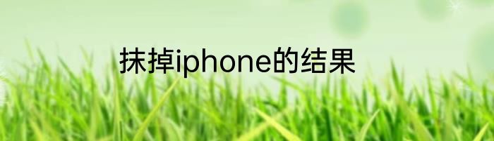 抹掉iphone的结果