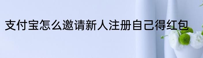 支付宝怎么邀请新人注册自己得红包