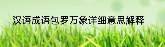汉语成语包罗万象详细意思解释