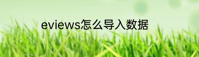 eviews怎么导入数据