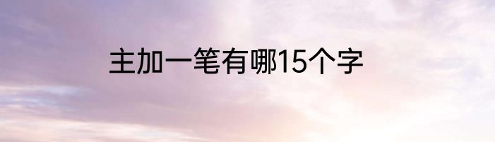 主加一笔有哪15个字