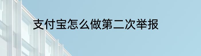 支付宝怎么做第二次举报