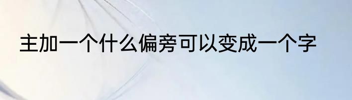 主加一个什么偏旁可以变成一个字