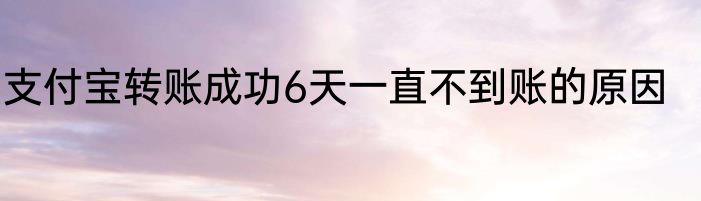 支付宝转账成功6天一直不到账的原因