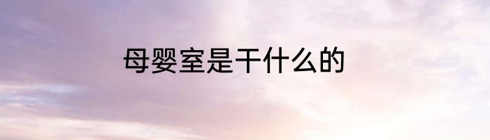 母婴室是干什么的