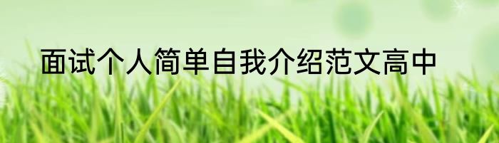 面试个人简单自我介绍范文高中