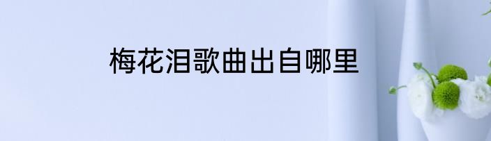 梅花泪歌曲出自哪里