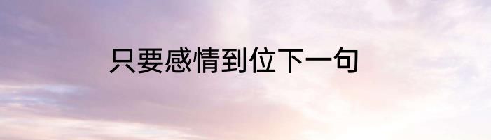 只要感情到位下一句
