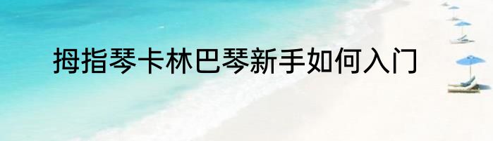 拇指琴卡林巴琴新手如何入门