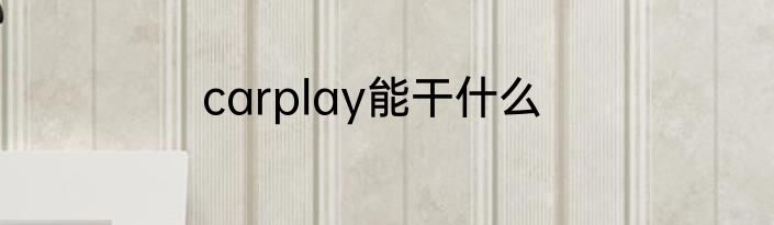 carplay能干什么